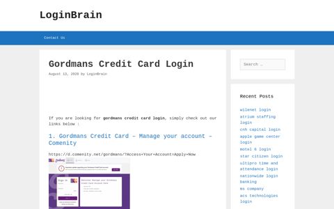 gordmans credit card login - LoginBrain