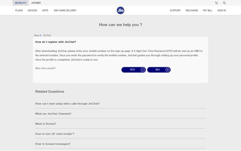 How do I register with JioChat | Reliance Jio FAQs