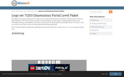 Anleitung - Lego set 71203 Dimensions Portal Level Paket