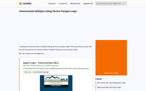 Intermountain Multiple Listing Service Paragon Login