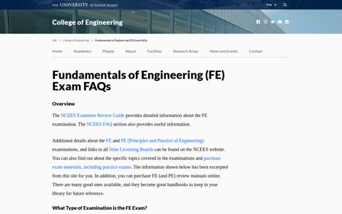 Fundamentals of Engineering (FE) Exam FAQs – College of ...