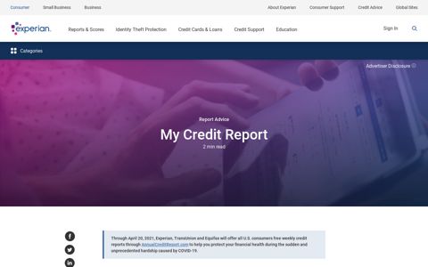 My Free Credit Report - Experian