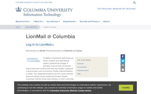 LionMail @ Columbia | Columbia University Information ...
