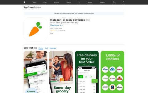 ‎Instacart: Same day groceries on the App Store