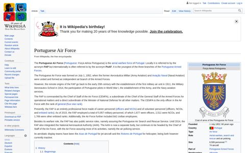 Portuguese Air Force - Wikipedia