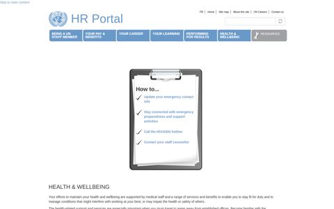 Health and Wellbeing | HR Portal