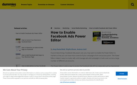 How to Enable Facebook Ads Power Editor - dummies