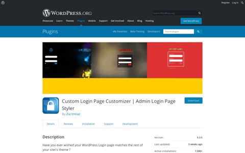 CUSTOMIZING LOGIN PAGE – WordPress plugin | WordPress ...