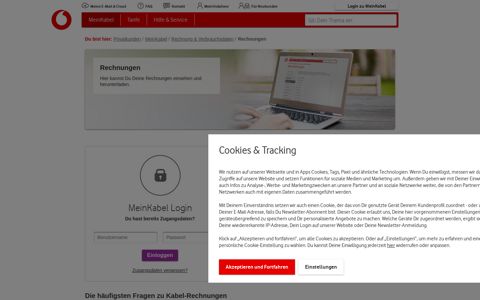 Rechnungen - Vodafone Kabel Deutschland Kundenportal