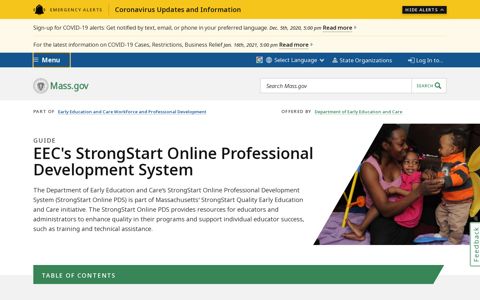 EEC's StrongStart Online Professional Development System ...