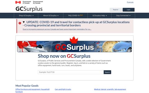 Shop now on GCSurplus