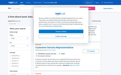 first direct bank jobs - reed.co.uk
