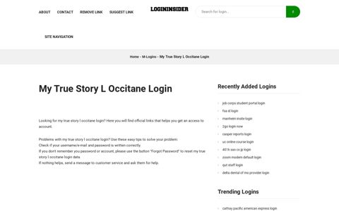 My True Story L Occitane Login - Easy Access to Your Account