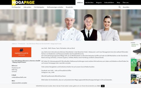 sea chefs Human Resources Services GmbH - Hapag-Lloyd Cruises ...