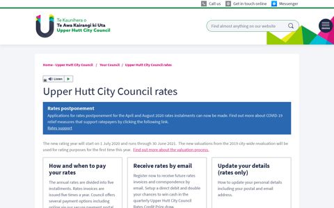Upper Hutt City Council rates UHCC