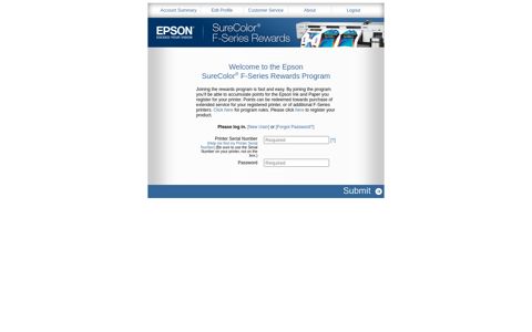 Epson Rewards - Online Register