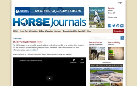 The KFPS Royal Friesian Horse | Horse Journals