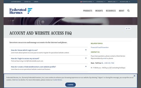 Account and Website Access FAQ - Federated Investors