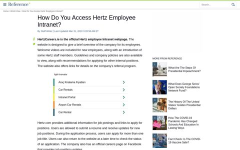 How Do You Access Hertz Employee Intranet?