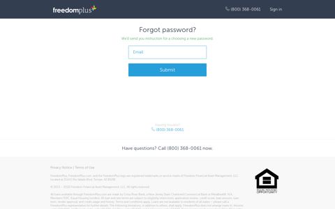 Forgot password? - FreedomPlus