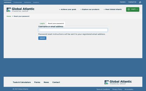 Reset your password | Global Atlantic Financial Group