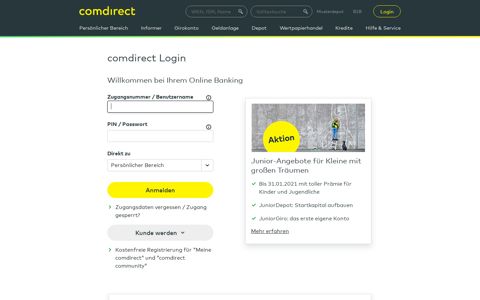 comdirect Login - Ihr Online Banking & Brokerage | comdirect.de