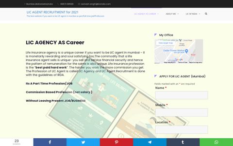 LIC AGENT RECRUITMENT for 2020: LIC AGENCY AS Career