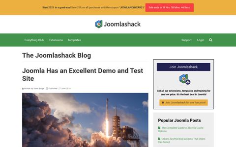 Joomla Has an Excellent Demo and Test Site - Joomlashack