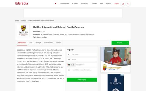 Raffles International School, South Campus (Fees & Reviews ...