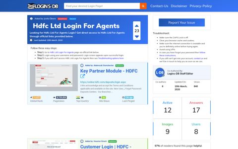 Hdfc Ltd Login For Agents - Logins-DB