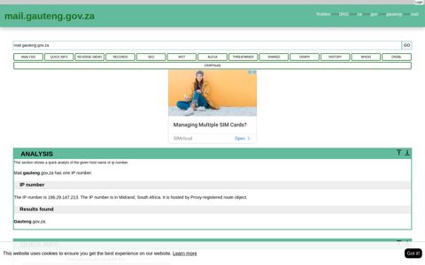 Mail.gauteng.gov.za - Robtex
