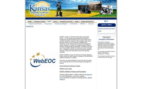 WebEOC - Kansas Adjutant General's Department