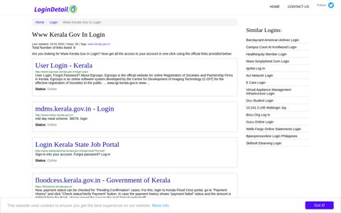 Www Kerala Gov In Login User Login - Kerala - http://www ...