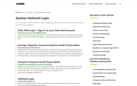 Equitas Webmail Login | Allgemeine Informationen zur ...