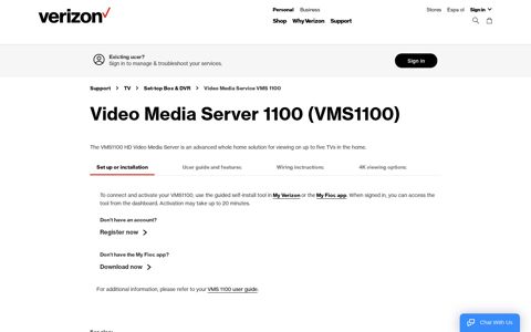 Video Media Server 1100 | Verizon TV Support