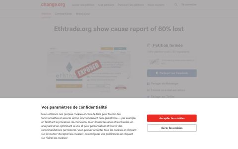 Petition · : Ethtrade.org show cause report of 60% lost ...