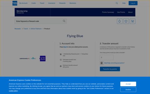 Flying Blue - Transfer Points Membership Rewards®