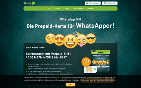 WhatsApp SIM | Die Prepaid-Karte für WhatsApper