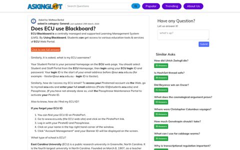 Does ECU use Blackboard? - AskingLot.com