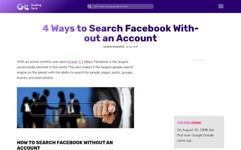 4 Ways to Search Facebook Without an Account - Guiding Tech