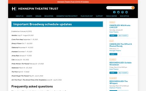 FAQ Ticket Information – Hennepin Theatre Trust