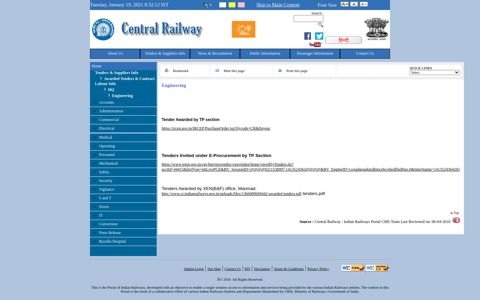 Engineering - Central Railway / Indian Railways Portal