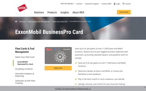 ExxonMobil BusinessPro Card | Fleet Cards & Fuel ... - WEX Inc.