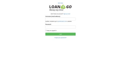 Loan and Go: Client Login