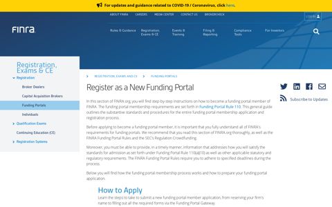Register as a New Funding Portal | FINRA.org