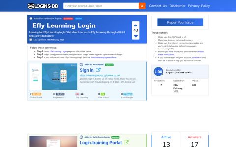 Efly Learning Login - Logins-DB