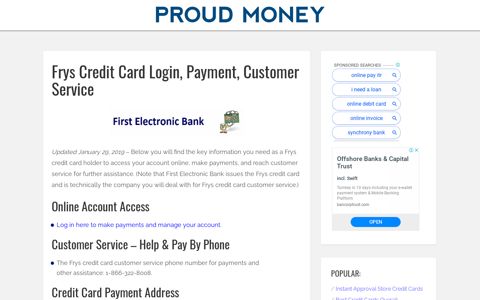 Frys Credit Card Login, Payment, Customer Service - Proud ...