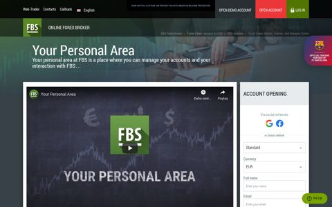 Your Personal Area - FBS.eu