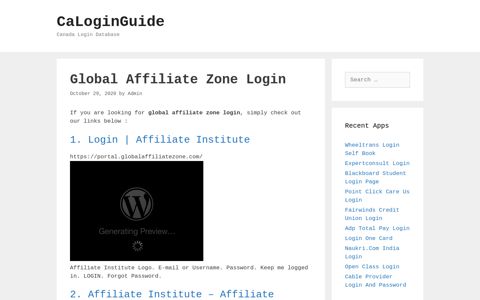 Global Affiliate Zone Login - CaLoginGuide