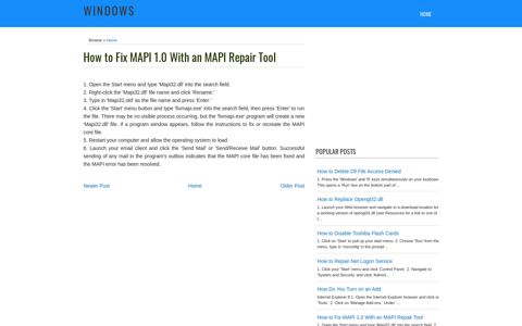 How to Fix MAPI 1.0 With an MAPI Repair Tool - windows